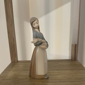 Lladro Children 1970’s retired “Girl with Piglet”